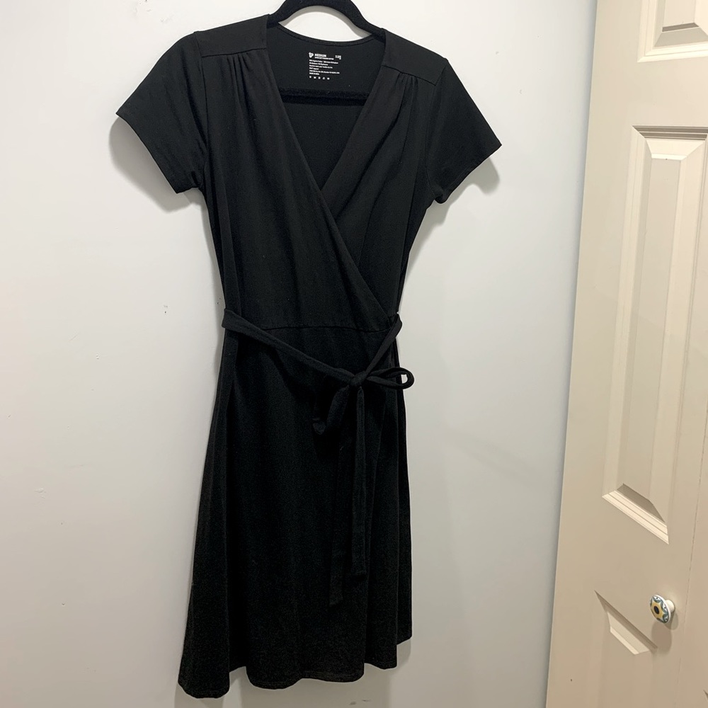 PACT Organic Cotton Wrap Dress, size M